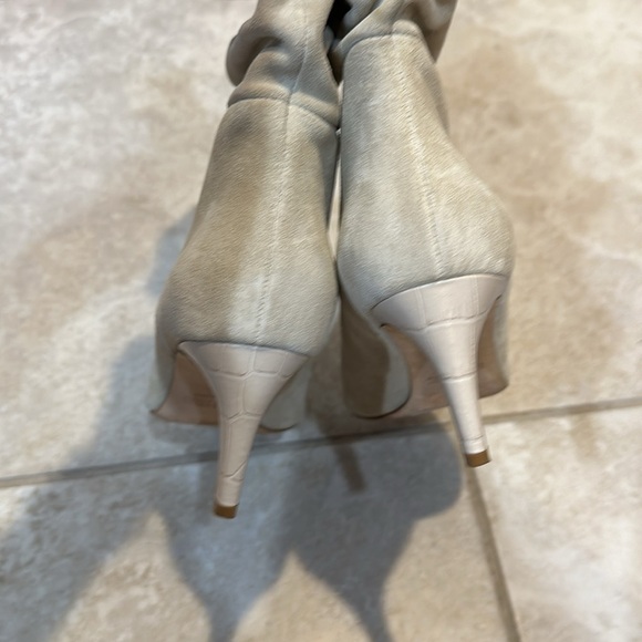 Paris Texas Angora Cream Suede Slouchy Heeled Boots 9/39 - Picture 7 of 9